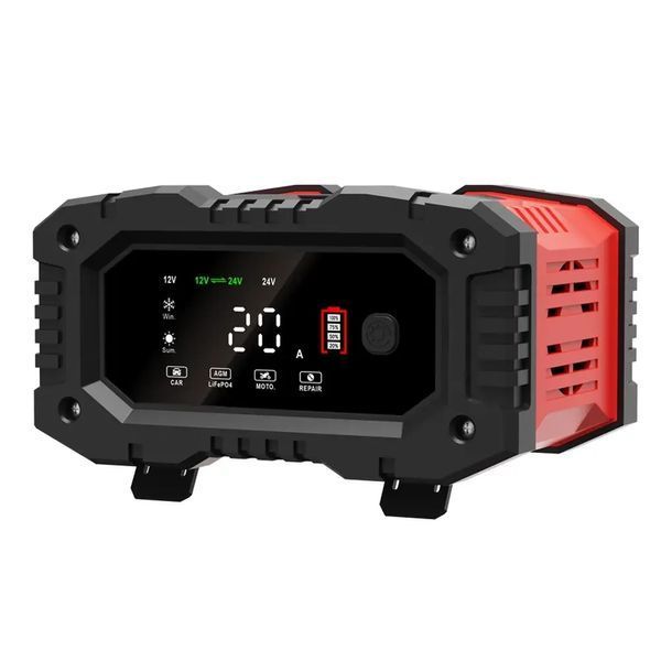 Foxsur 12V 20А - 24V 10A FPT -200 зарядний пристрій для акумулятора 6-300 А-год, імпульсний Foxsur 20А  фото