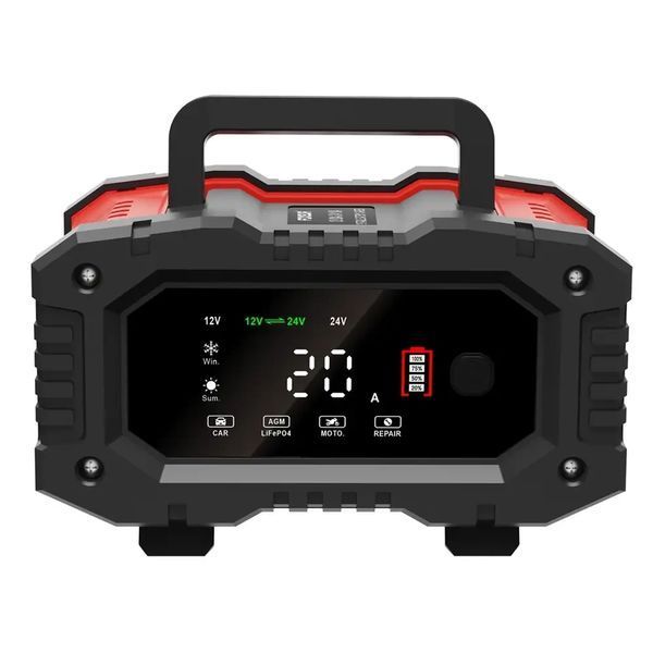Foxsur 12V 20А - 24V 10A FPT -200 зарядний пристрій для акумулятора 6-300 А-год, імпульсний Foxsur 20А  фото
