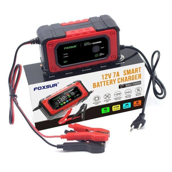 Foxsur 12v 7 A  від 4-140 А/ч автоматичний зарядний пристрій мікропроцесорний  Foxsur 7A  фото