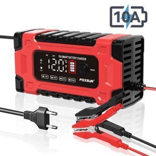 Foxsur 12В/24В 10A от 6-180А/ч зарядное устройство для автомобильного аккумулятора ОРИГИНАЛ Foxsur 12В/24В 10A фото