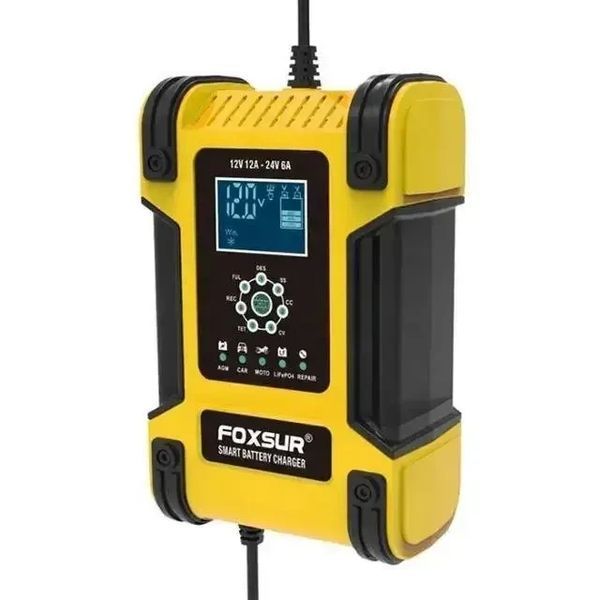 Foxsur 12В/24В 12A 6-200 Ah пристрій для автомобільного акумулятора ОРИГІНАЛ Foxsur 12A фото
