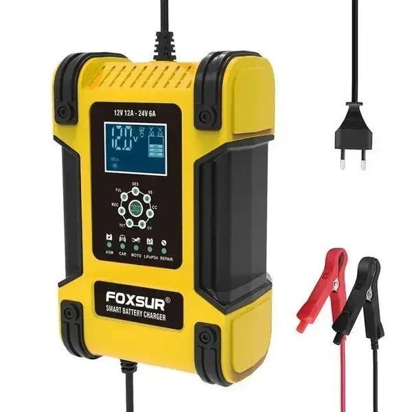 Foxsur 12В/24В 12A 6-200 Ah пристрій для автомобільного акумулятора ОРИГІНАЛ Foxsur 12A фото