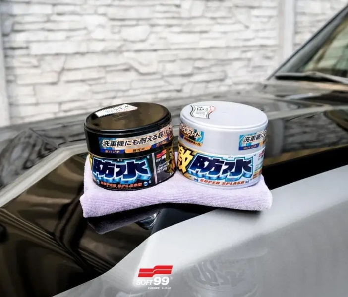 Твердий віск SOFT99 Water Block Wax Black для темних авто гідрофобний захист до 4 місяців дзеркальний блиск синтетичний  Віск Water Block Wax Black фото